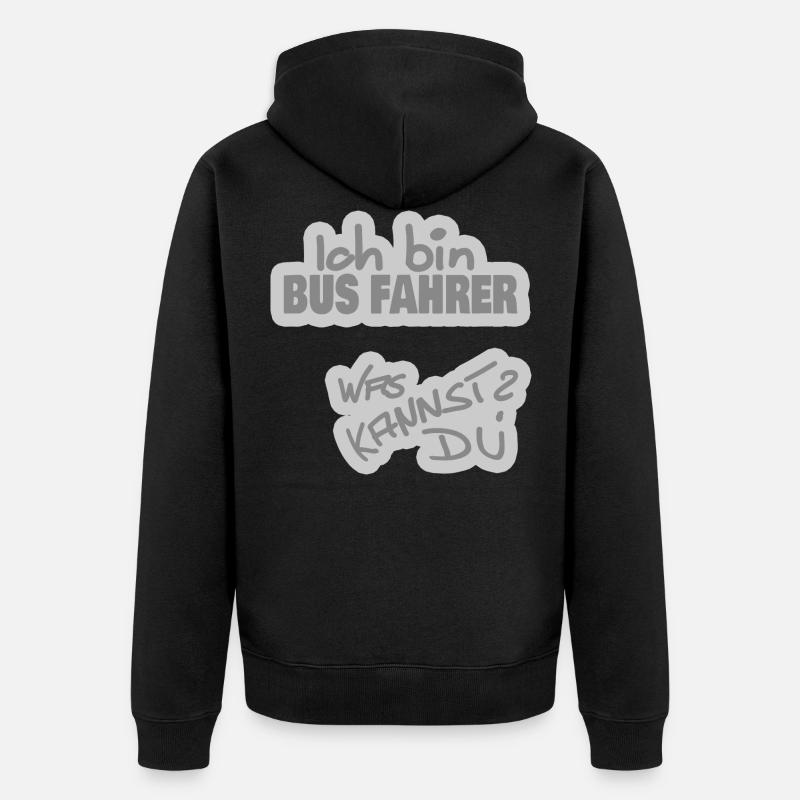 Busfahrer - Unisex Premium Bio Zip Hoodie - Schwarz
