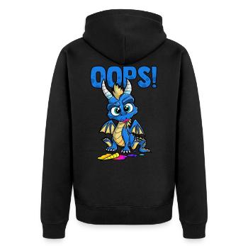 Hoppla! Mein Drache aß dein Einhorn Lustige Kinder Teenager - Unisex Premium Bio Zip Hoodie - Schwarz - Hinten - Nico (187cm)