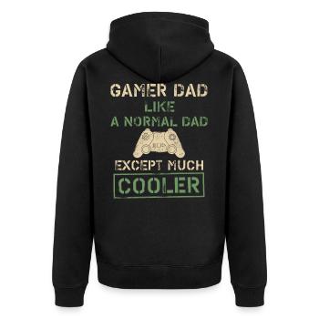 Gamer Dad Like A Normal Dad Gamer Husband Video Ga - Unisex Premium Organic Zip Hoodie - black - Back - Nico (187cm)