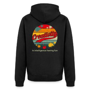 Creativity Is Intelligence Having Fun Art Painter - Unisex Premium Bio Zip Hoodie - Schwarz - Hinten - Nico (187cm)