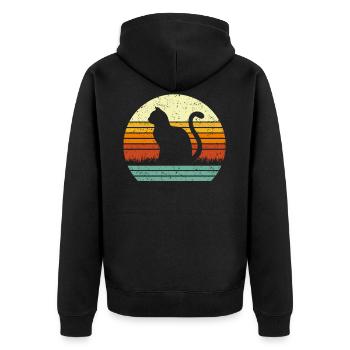 Amant de chat Vintage Cats Black Cat Retro Style Gift - Veste à capuche bio Premium Unisexe - noir - Dos - Nico (187cm)