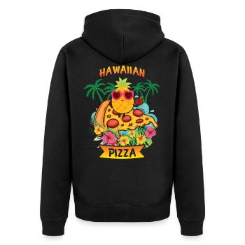 Pineapple Pizza Hawaiian Pizza Pineapple On Pizza - Unisex Premium Organic Zip Hoodie - black - Back - Nico (187cm)