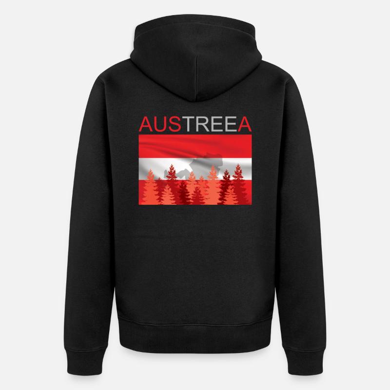 Austreea Autriche Autrichien disant Autriche - Veste à capuche bio Premium Unisexe - noir