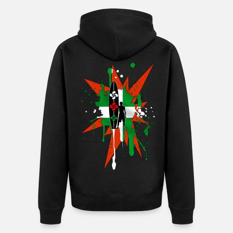 Baskisches Surfen - Unisex Premium Bio Zip Hoodie - Schwarz