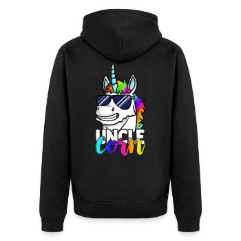 T-shirt drôle Unclecorn Uncle Uncle pour homme - Veste à capuche bio Premium Unisexe - noir - Dos - Nico (187cm)
