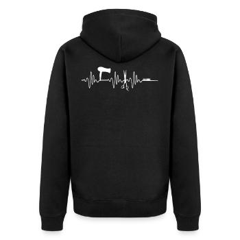 Stylist hairdresser beautician heartbeat - Unisex Premium Organic Zip Hoodie - black - Back - Nico (187cm)