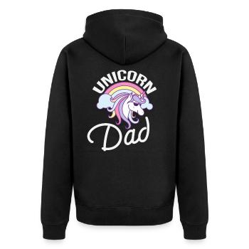 Produit imprimé Unicorn Dad - Veste à capuche bio Premium Unisexe - noir - Dos - Nico (187cm)