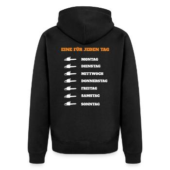 Holzfäller Waldarbeiter Förster Kettensäge - Unisex Premium Bio Zip Hoodie - Schwarz - Hinten - Nico (187cm)