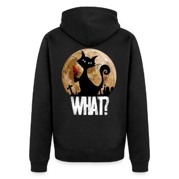 Chat noir meurtrier de pleine lune Halloween avec quoi - Veste à capuche bio Premium Unisexe - noir - Dos - Nico (187cm)
