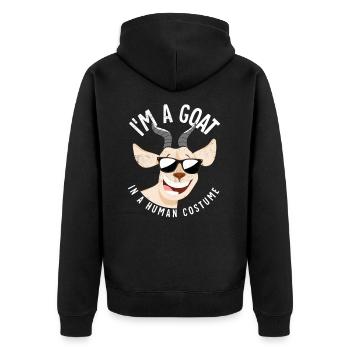 I'm A Goat In A Human Costume Sunglasses Halloween - Unisex Premium Bio Zip Hoodie - Schwarz - Hinten - Nico (187cm)