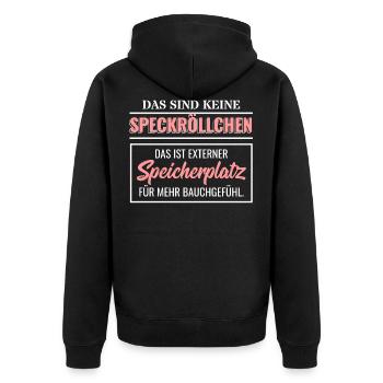 Ich Bin Nicht Zu Dick Übergewicht Selbstliebe Diät - Unisex Premium Bio Zip Hoodie - Schwarz - Hinten - Nico (187cm)
