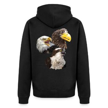 Birds of prey - Unisex Premium Organic Zip Hoodie - black - Back - Nico (187cm)