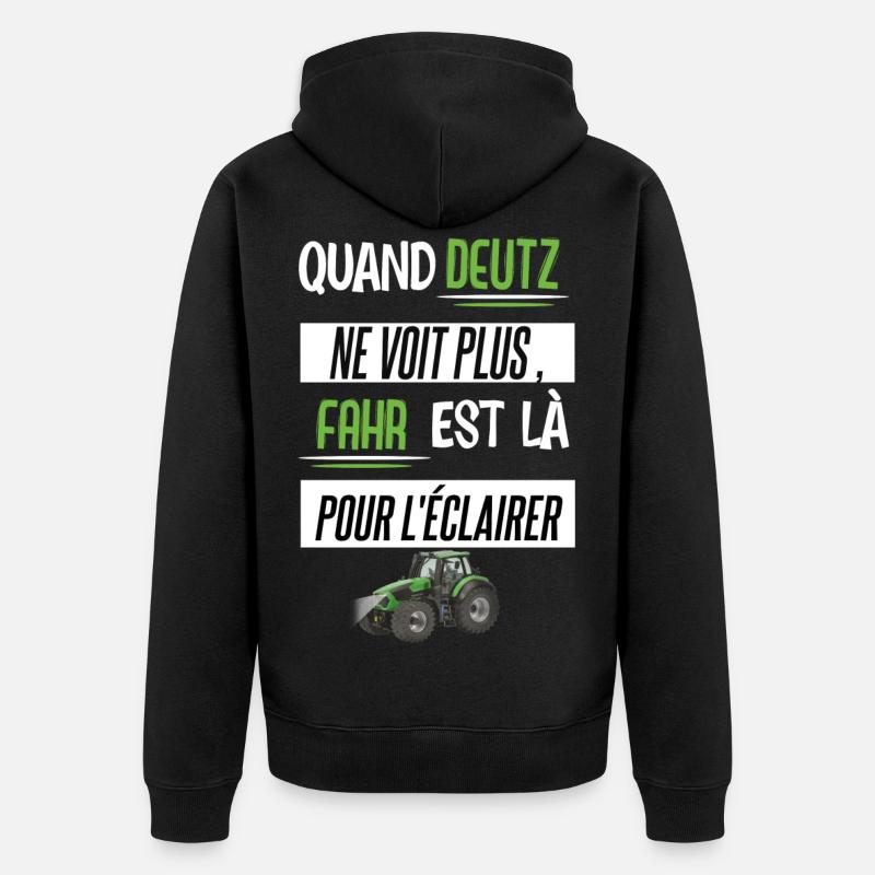 deutzfahr - Veste à capuche bio Premium Unisexe - noir