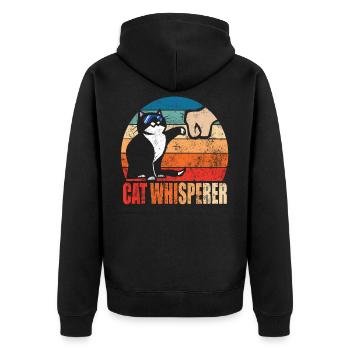 Drôle Retro Best Cat Whisperer avec Fist Bump - Veste à capuche bio Premium Unisexe - noir - Dos - Nico (187cm)