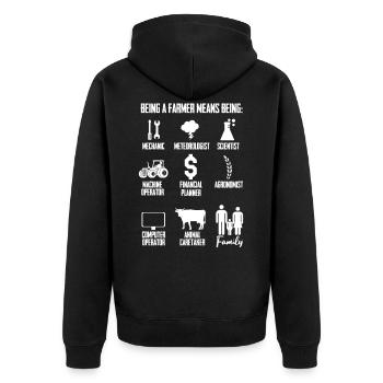 Être un agriculteur mécanicien agronome Vie de famille - Veste à capuche bio Premium Unisexe - noir - Dos - Nico (187cm)
