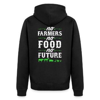 Pas d'agriculteurs Pas de nourriture Pas de vie future Agriculture - Veste à capuche bio Premium Unisexe - noir - Dos - Nico (187cm)