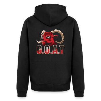 Goat Greatest Of All Time Face - Unisex Premium Bio Zip Hoodie - Schwarz - Hinten - Nico (187cm)