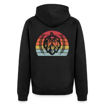 Retro Sunset Craft Beer Barrel Keg Home Brew - Unisex Premium Organic Zip Hoodie - black - Back - Nico (187cm)