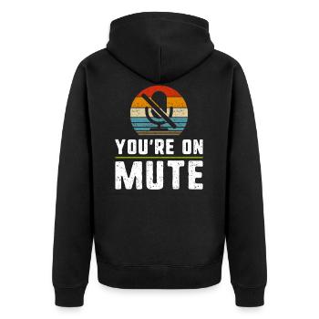 You’re On Mute Funny Vintage 60s 70s 80s Graphic S - Veste à capuche bio Premium Unisexe - noir - Dos - Nico (187cm)