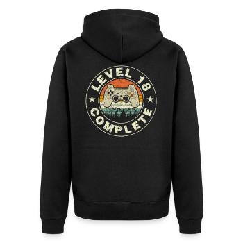 18th Birthday Gift For a Gamer Men Gaming Level 18 - Veste à capuche bio Premium Unisexe - noir - Dos - Nico (187cm)