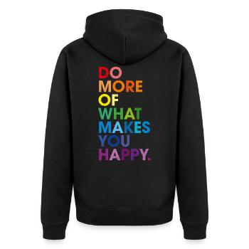 Do More Of What Makes You Happy Motivational Rainb - Unisex Premium Bio Zip Hoodie - Schwarz - Hinten - Nico (187cm)