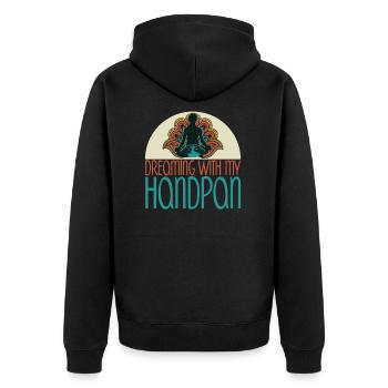 Dreaming With My Handpan Music Yoga Relax - Unisex Premium Organic Zip Hoodie - black - Back - Nico (187cm)