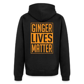 Ginger Lives Matter St Patricks Day Red Headed - Unisex Premium Organic Zip Hoodie - black - Back - Nico (187cm)