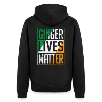 Ginger Lives Matter Drapeau irlandais St Patricks Day - Veste à capuche bio Premium Unisexe - noir - Dos - Nico (187cm)