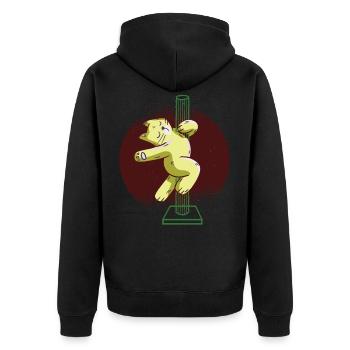 Dancing cat - Unisex Premium Organic Zip Hoodie - black - Back - Nico (187cm)