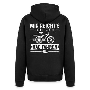 Mir Reicht's Ich Geh Rad Fahren - Fahrrad - Unisex Premium Bio Zip Hoodie - Schwarz - Hinten - Nico (187cm)