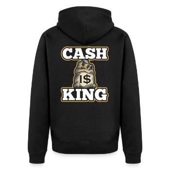 Cash Is King Dollar Money Bag Entrepreneur - Veste à capuche bio Premium Unisexe - noir - Dos - Nico (187cm)
