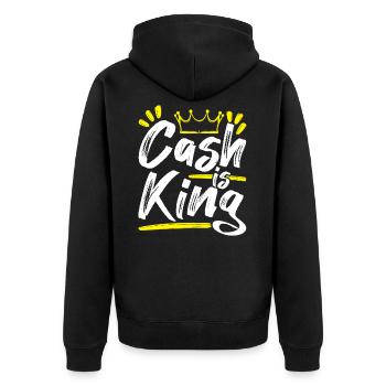 L'argent est roi Cashflow Get Money Boss Entrepreneur - Veste à capuche bio Premium Unisexe - noir - Dos - Nico (187cm)