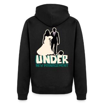 Boss at home - Unisex Premium Organic Zip Hoodie - black - Back - Nico (187cm)