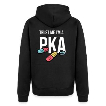 PKA Geschenk Pharmazeut Pharmazie Apotheken - Unisex Premium Bio Zip Hoodie - Schwarz - Hinten - Nico (187cm)