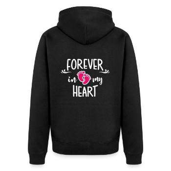 totes Mädchen Baby Liebe Herz Trauer Abschied Tod - Unisex Premium Bio Zip Hoodie - Schwarz - Hinten - Nico (187cm)