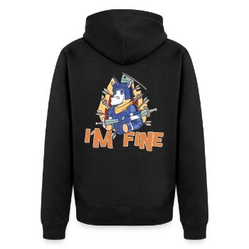 Pferderitter - Unisex Premium Bio Zip Hoodie - Schwarz - Hinten - Nico (187cm)