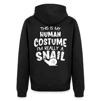 C'est mon costume humain, je suis vraiment un escargot drôle - Veste à capuche bio Premium Unisexe - noir - Dos - Nico (187cm)