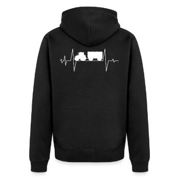 Tractor heartbeat agriculture - Unisex Premium Organic Zip Hoodie - black - Back - Nico (187cm)