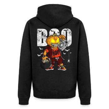 BOO Pumpkinhead Jackolantern Halloween Hommes Femmes - Veste à capuche bio Premium Unisexe - noir - Dos - Nico (187cm)