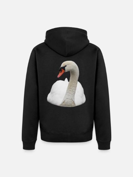 Schwan Schwäne - Unisex Premium Bio Zip Hoodie - Schwarz