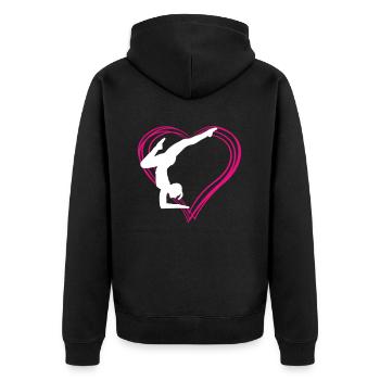Gymnastique en coeur - cadeau de gymnaste coloré - Veste à capuche bio Premium Unisexe - noir - Dos - Nico (187cm)