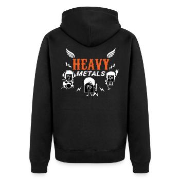 Schwere Metalle - Unisex Premium Bio Zip Hoodie - Schwarz - Hinten - Nico (187cm)