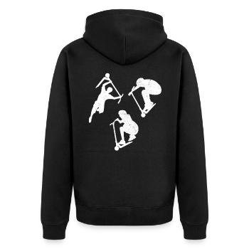 Scooter master - Unisex Premium Organic Zip Hoodie - black - Back - Nico (187cm)