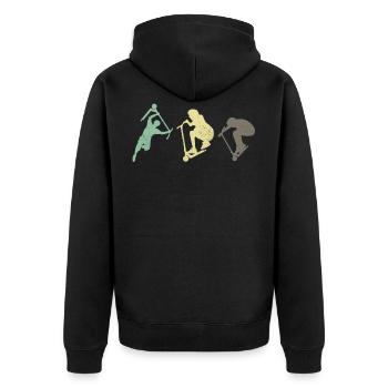Better than skateboards - Unisex Premium Organic Zip Hoodie - black - Back - Nico (187cm)