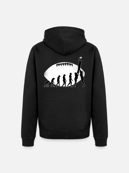Evolution Rugby Line Out - Unisex Premium Organic Zip Hoodie - black