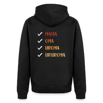 Ururoma cadeau urur grand-mère Ururmami Ururmi - Veste à capuche bio Premium Unisexe - noir - Dos - Nico (187cm)