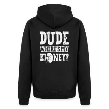 Mec Wheres My Kidney Humor Surgery Récupérer après - Veste à capuche bio Premium Unisexe - noir - Dos - Nico (187cm)