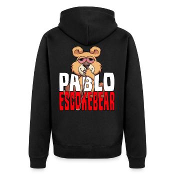 Koks Kokain Line Nase Bär Teddy Pablo Eskoksbär - Unisex Premium Bio Zip Hoodie - Schwarz - Hinten - Nico (187cm)
