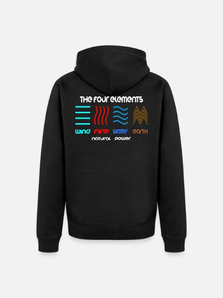 The 4 elements design - Unisex Premium Organic Zip Hoodie - black