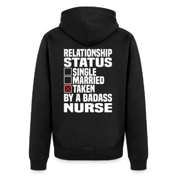 Pfleger Pflegekraft Beziehung Krankenschwester - Unisex Premium Bio Zip Hoodie - Schwarz - Hinten - Nico (187cm)